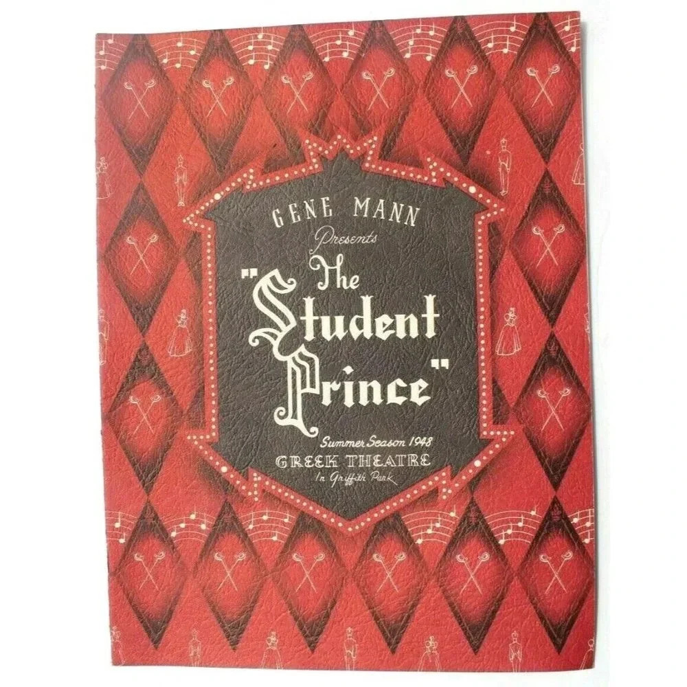 VTG 1948 Gene Mann "The Student Prince" Jane Powell Greek Theatre Program Book